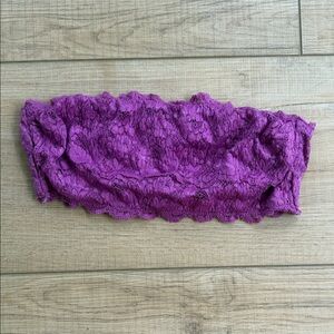 Cosabella Lace Bandeau Bra Top in Deep Magenta size medium